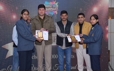 रंगों के हुनरबाज प्रतियोगिता में केवीएम की नेहा वर्मा व अनिशा चौधरी सम्मानित, देशभक्ति पेंटिंग से जीता सबका दिल