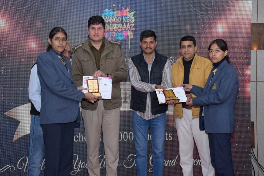 रंगों के हुनरबाज प्रतियोगिता में केवीएम की नेहा वर्मा व अनिशा चौधरी सम्मानित, देशभक्ति पेंटिंग से जीता सबका दिल